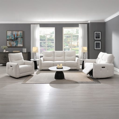 Acme Lalisa Cream Chenille Power Motion Sofa w/USB Port - Image 10