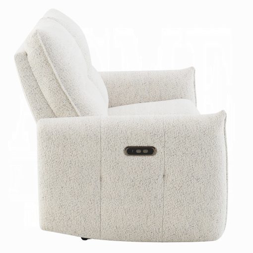 Acme Lalisa Cream Chenille Power Motion Loveseat w/USB Port - Image 5