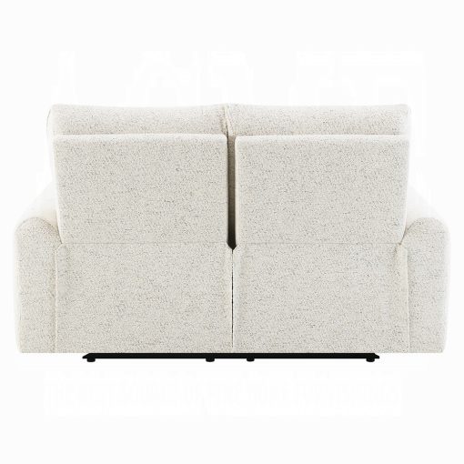 Acme Lalisa Cream Chenille Power Motion Loveseat w/USB Port - Image 6