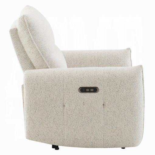 Acme Lalisa Cream Chenille Power Motion Recliner w/USB Port - Image 5