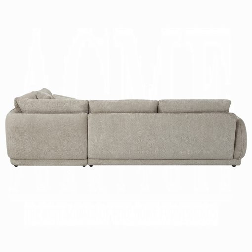 Acme Jonina Beige Chenille Sectional Sofa w/4 Pillows - Image 5