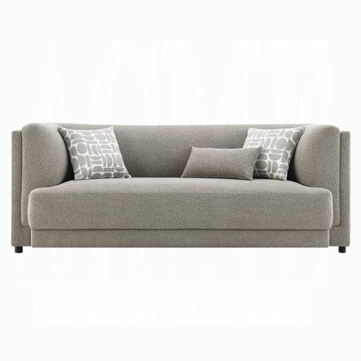 Acme Glenda Gray Chenille Sofa with 3 Pillows - Image 3