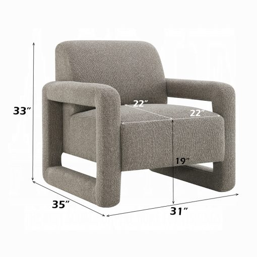 Acme Glenda Gray Chenille Accent Chair - Image 8
