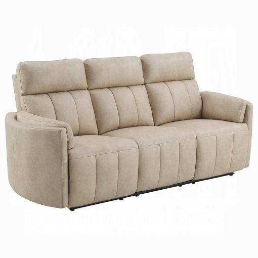 Acme Elison Dark Beige Polish Microfiber Motion Sofa - Image 2