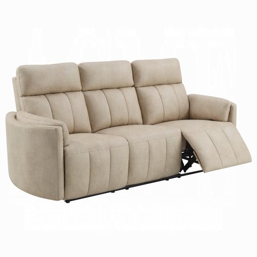 Acme Elison Dark Beige Polish Microfiber Motion Sofa - Image 5