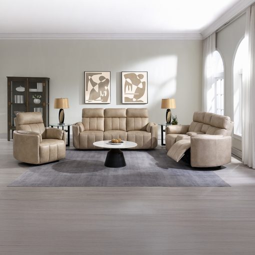 Acme Elison Dark Beige Polish Microfiber Motion Sofa - Image 10