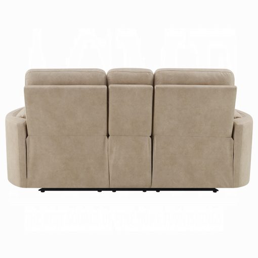 Acme Elison Dark Beige Polish Microfiber Motion Loveseat with Console - Image 5