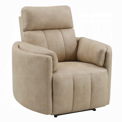 Acme Elison Dark Beige Polish Microfiber Motion Glider Recliner with Swivel - Image 2