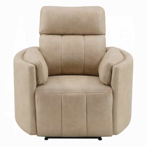 Acme Elison Dark Beige Polish Microfiber Motion Glider Recliner with Swivel - Image 3