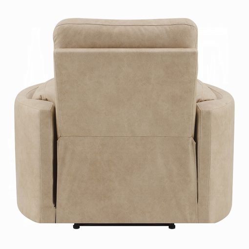 Acme Elison Dark Beige Polish Microfiber Motion Glider Recliner with Swivel - Image 6