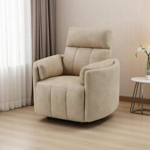 Acme Elison Dark Beige Polish Microfiber Motion Glider Recliner with Swivel - Image 8
