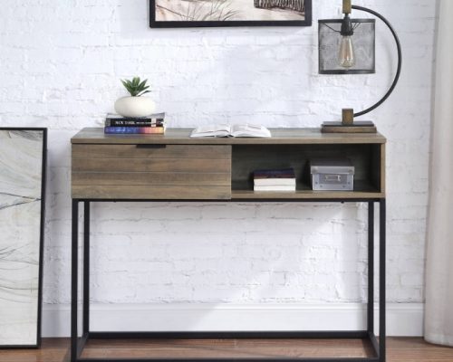 Acme Galeno Rustic Oak & Black Writing Desk