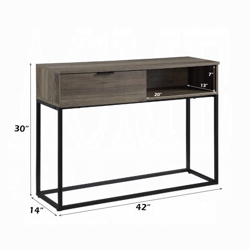 Acme Galeno Rustic Oak & Black Writing Desk - Image 6