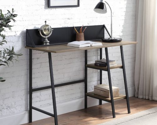 Acme Garima Rustic Oak & Black Writing Desk