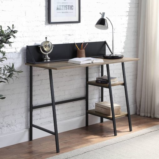 Acme Garima Rustic Oak & Black Writing Desk