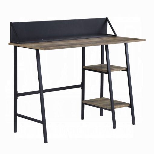 Acme Garima Rustic Oak & Black Writing Desk - Image 2
