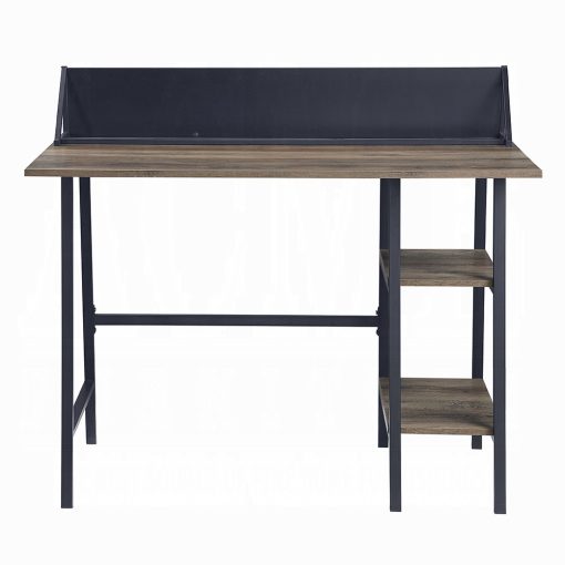 Acme Garima Rustic Oak & Black Writing Desk - Image 3