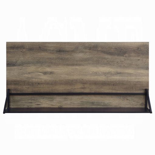 Acme Garima Rustic Oak & Black Writing Desk - Image 4