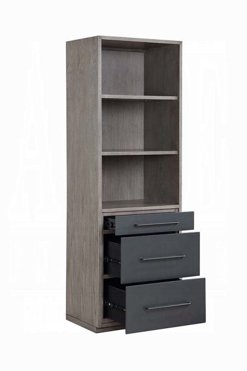 Acme Estevon Gray Oak Bookcase - Image 4