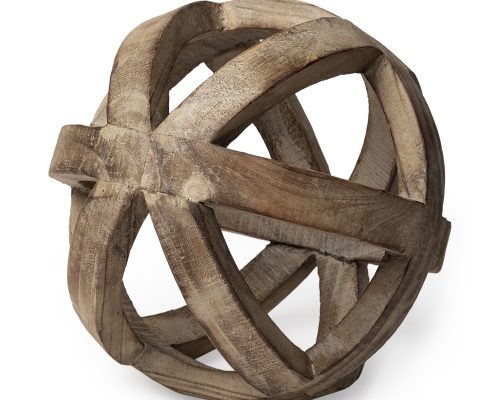Mercana Tibik 8L x 8W Natural Wooden Orb - Image 2
