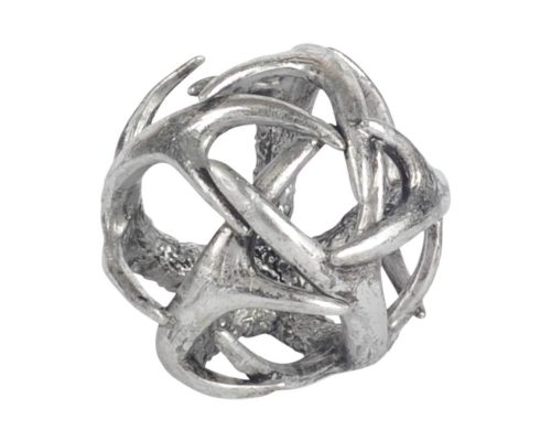 Mercana Ramus III (Small) 5L x 5W Silver Antler Shaped Decorative Orb Ball
