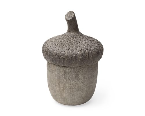Alternative view of Mercana Mandor I (Small) 6L x 6W Brown Resin Acorn Box