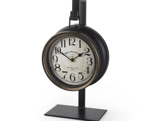 Alternative view of Mercana Taxz Metallic Brown Metal Hanging Table Clock