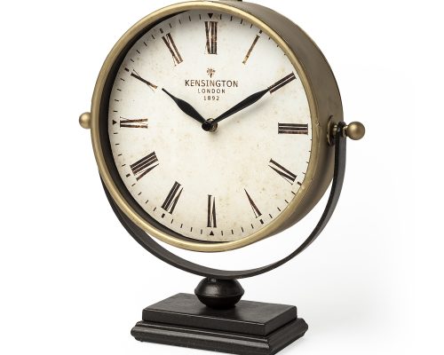 Alternative view of Mercana Houston Gold Metal Half Moon Base Table Clock