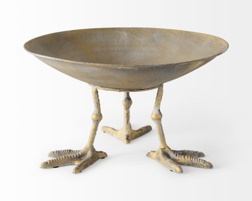 Mercana Chadwick II 13L x 13W Gold Metal Webbed Feet Bowl - Image 4