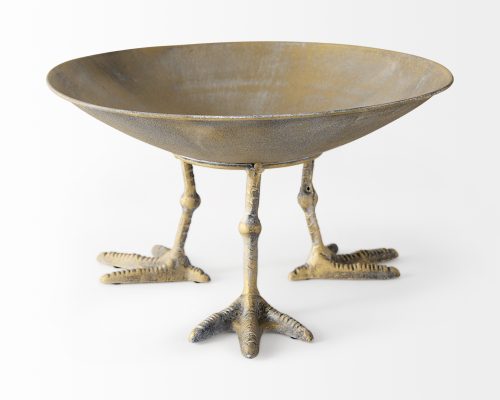Mercana Chadwick II 13L x 13W Gold Metal Webbed Feet Bowl - Image 5