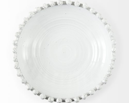 Mercana Basin 16" Round Off-White Glazed Decorative Bowl - Image 4