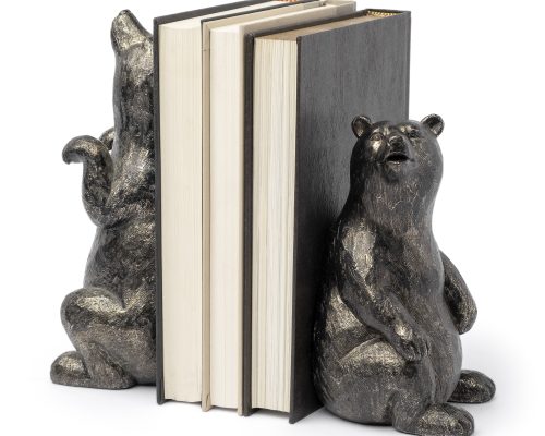 Mercana Sleuth (Set of 2) 9L x 8W Grizzly Bear Bookends - Image 2