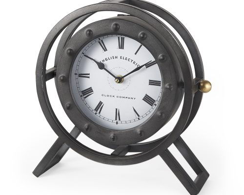 Alternative view of Mercana Gaston Gray Metal Circular Table Clock