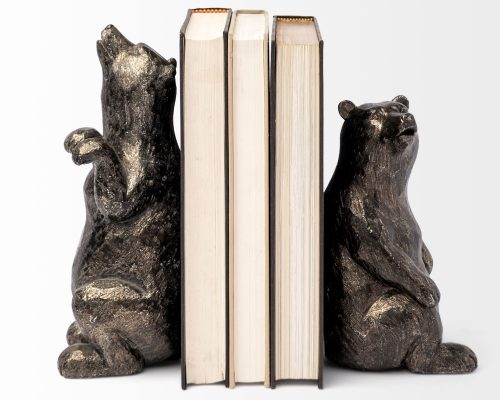 Mercana Sleuth (Set of 2) 9L x 8W Grizzly Bear Bookends - Image 6