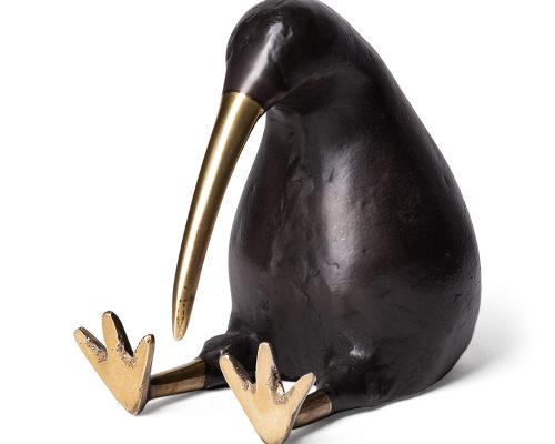 Alternative view of Mercana Dodo Kiwi 7L x 4W Black Cast Aluminum Mauritian Bird Sculpture
