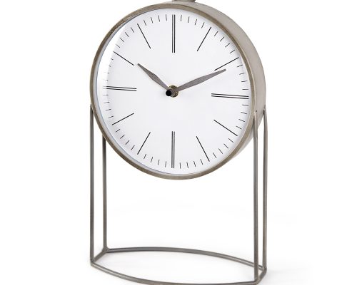 Alternative view of Mercana Aurus Matte Gray Metal Table Clock
