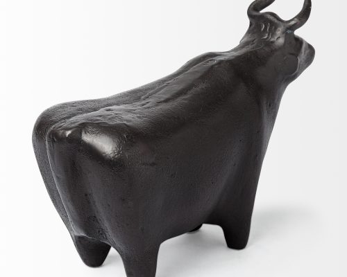 Mercana Taurus II 9L x 4W Black Cast Aluminum Bull Decorative Object - Image 7