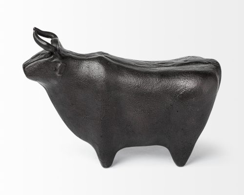 Mercana Taurus II 9L x 4W Black Cast Aluminum Bull Decorative Object - Image 6