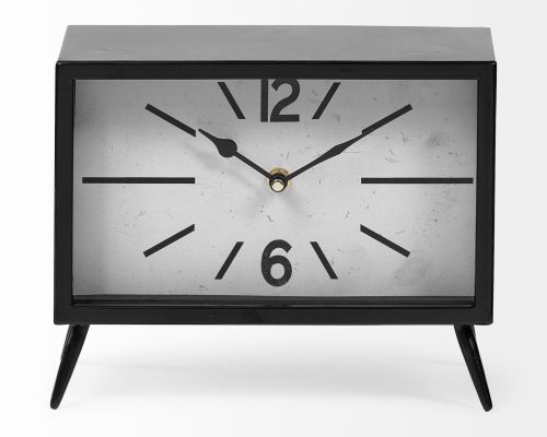 Mercana Lita Black Metal Rectangular Table Clock - Image 6