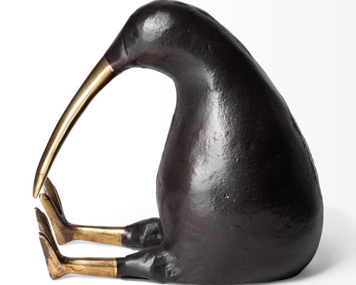 Mercana Dodo Kiwi 7L x 4W Black Cast Aluminum Mauritian Bird Sculpture - Image 7