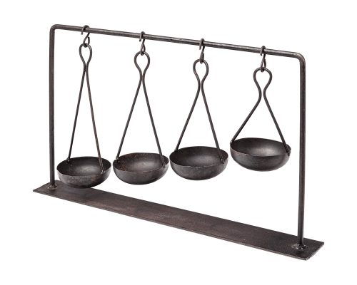 Alternative view of Mercana Enos 19L x 3W Black Metal 4 Bowl Ancient Spice Market Decorative Display