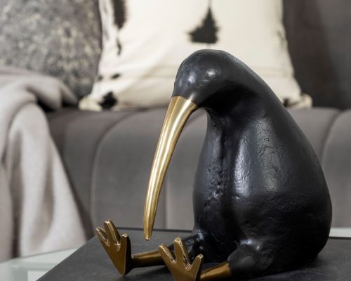 Mercana Dodo Kiwi 7L x 4W Black Cast Aluminum Mauritian Bird Sculpture - Image 3