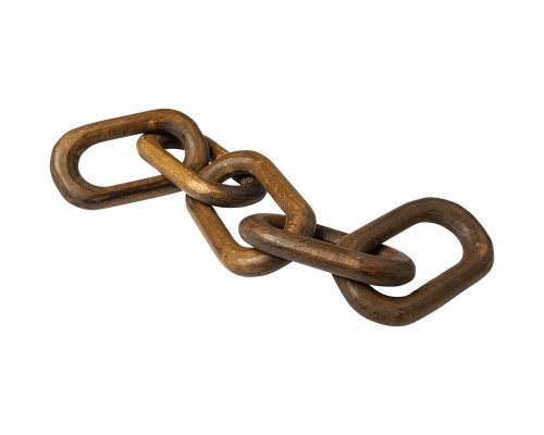 Mercana Alix 29L x 5W Brown Wooden Hand-Made 5 Link Chain - Image 2