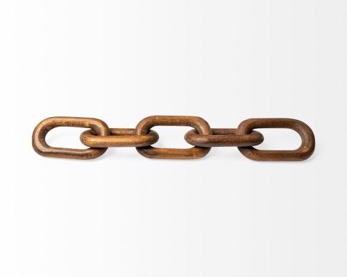 Mercana Alix 29L x 5W Brown Wooden Hand-Made 5 Link Chain - Image 6