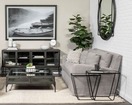 Mercana Aurus Matte Gray Metal Table Clock