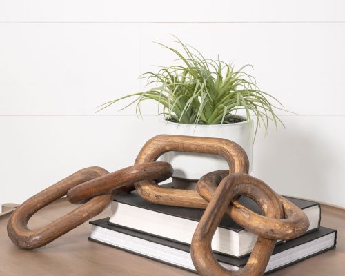 Mercana Alix 29L x 5W Brown Wooden Hand-Made 5 Link Chain - Image 5