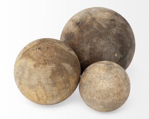 Mercana Carrick (Set of 3) Natural Wood Decorative Spheres - Image 7