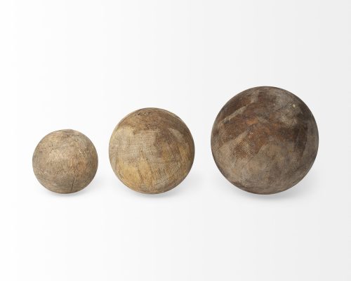 Mercana Carrick (Set of 3) Natural Wood Decorative Spheres - Image 6