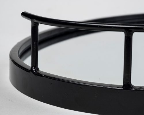 Mercana Ansel 20L x 14W Black Metal Mirrored Bottom Oval Serving Tray - Image 9