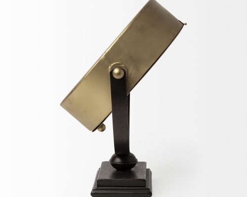Mercana Houston Gold Metal Half Moon Base Table Clock - Image 8